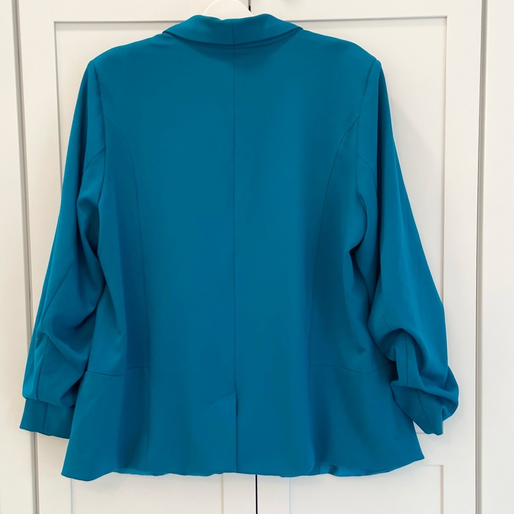 Stacy London Blazer w/Ruched Sleeves Teal XL NWOT - Picture 15 of 16